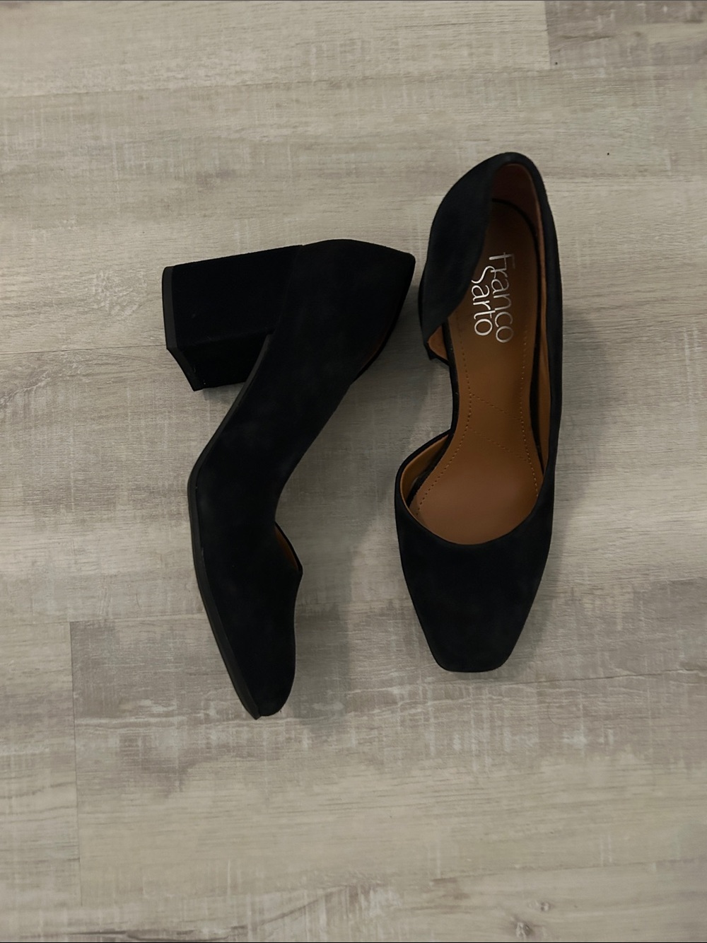 FRANCO SARTO  Suede Black Heel Shoes size 6